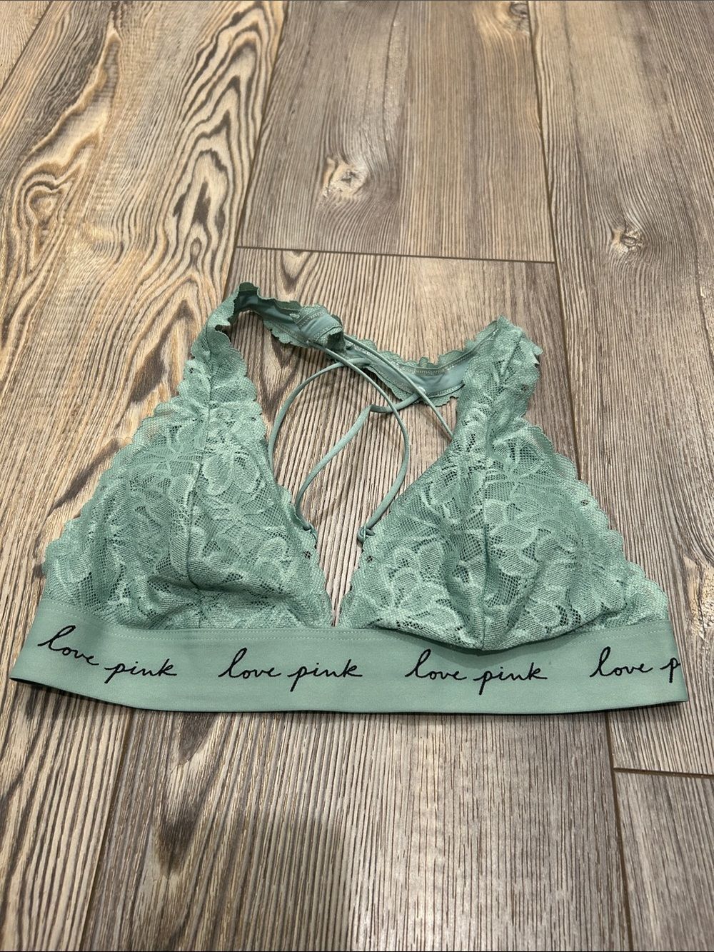 PINK Victoria's Secret Lace Bralette in Sage- small